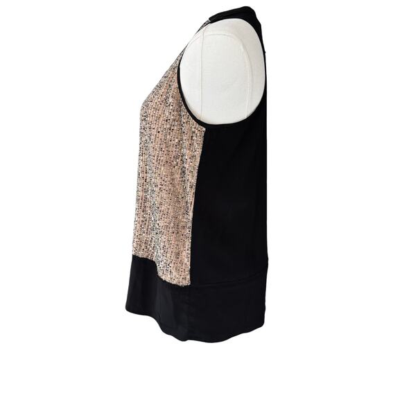 Eileen Fisher Silk Sleeveless Sequin Beaded Top‎ Gold Size SP Small Petite - Picture 5 of 9